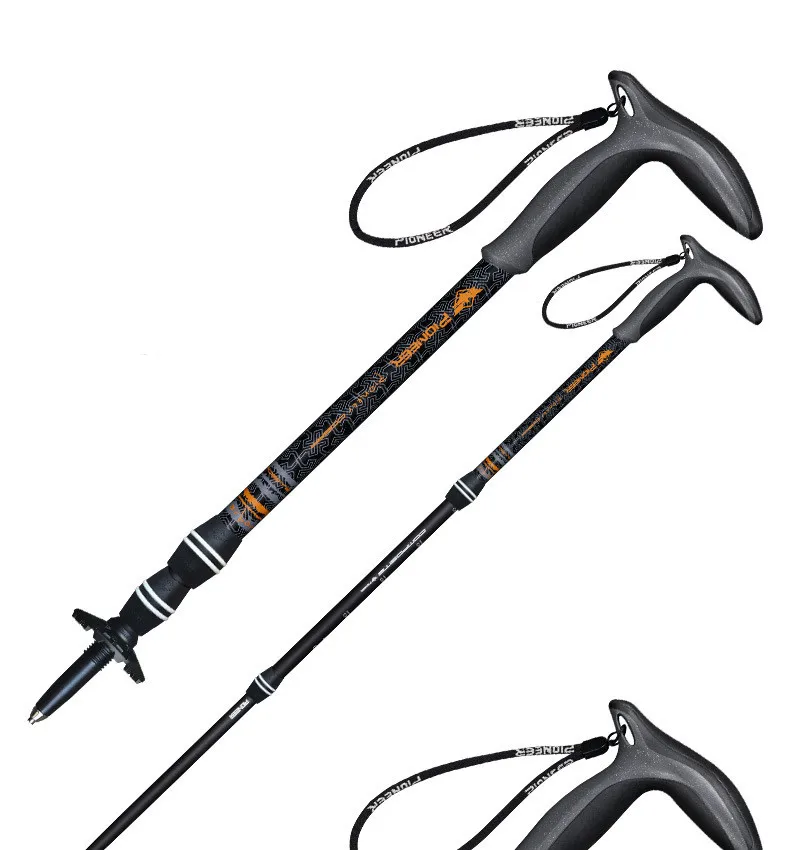 Cane para Idosos Pioneiro de Fibra de Carbono Pólo Trekking Quick Flip Bloqueio Compacto Ultraleve Dobrável Viagem Caminhadas Bengala 18 Cheap Bengalas