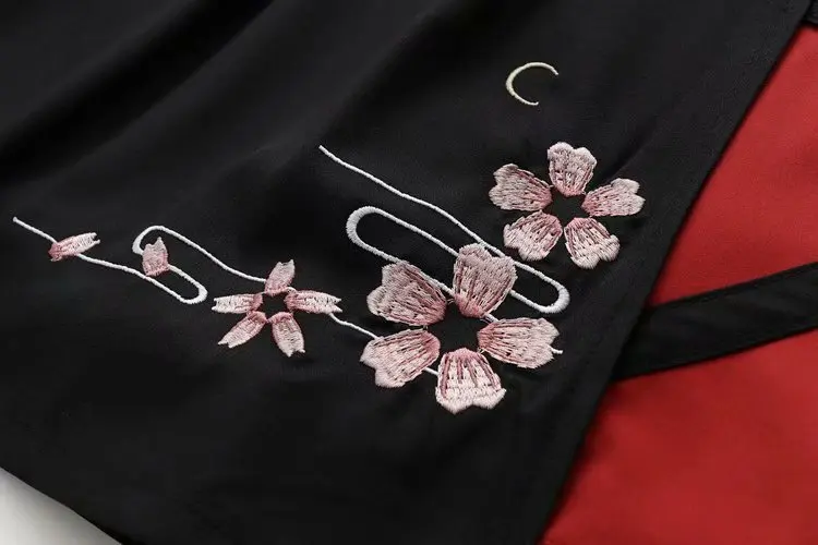 Женский комплект из футболки и юбки в японском стиле, милый черный ...