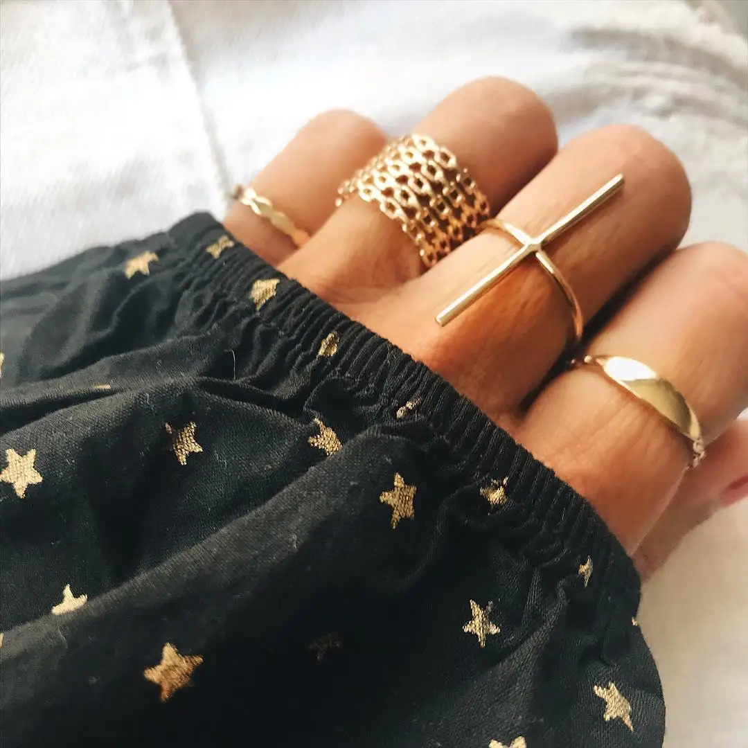 

7 pieces/sets fashionable personality new rings for women bague femme ring set acero inoxidable joyeria mujer bagues pour femme
