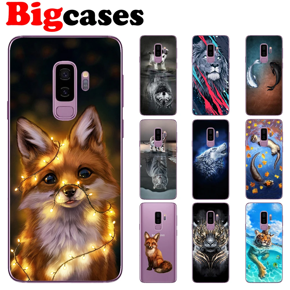 

Soft TPU Funda For Samsung Galaxy S7 Edge S8 S9 Plus Case Cover Silicone Capa Tiger Lion Wolf Fox Fish Coque Protect Phone Shell