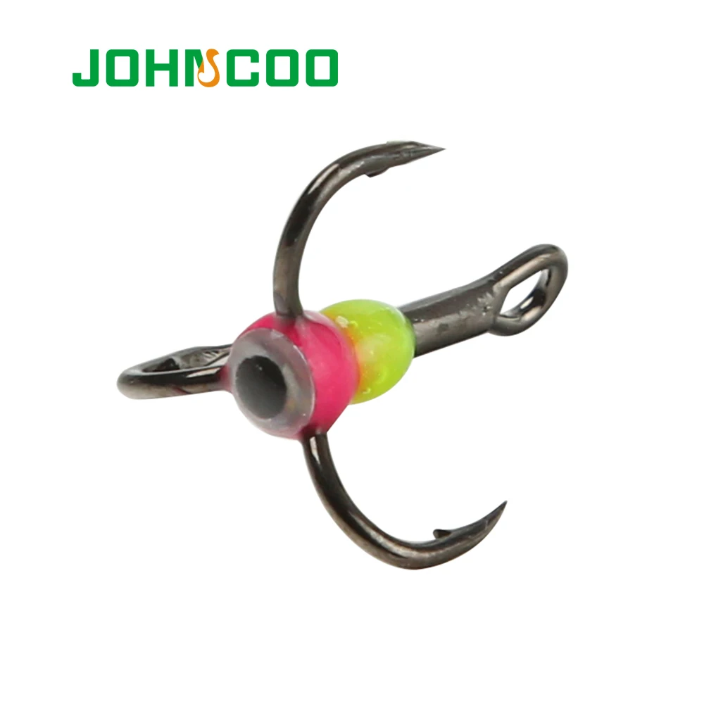 JOHNCOO New Winter Ice Fishing Hook 6pcs 6 8 10 Treble Hook High