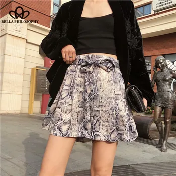 

Heydress 2019 new Vintage Sexy Snake Print Shorts High Elastic Waist Animal Pattern Loose Short Pants Casual Pantalones Mujer