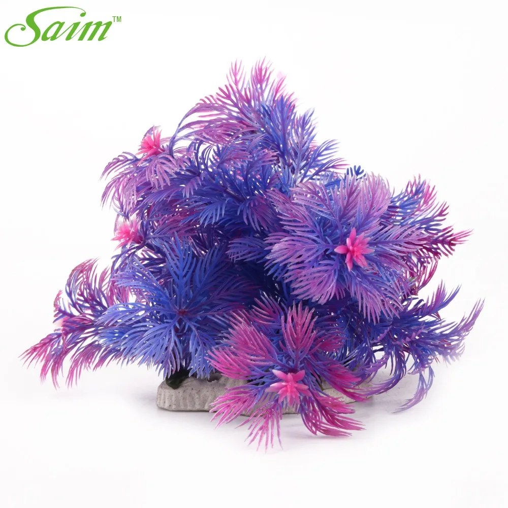 New Plastic Aquarium Plants Decor Artificial Fake Plant Water Grass