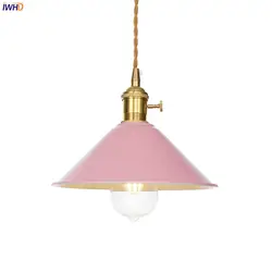 IWHD розовый светодиодный подвесной светильник креативные подвесные светильники с переключателем Регулируемый нордический подвесной