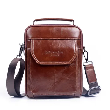 

Men Famous Brand Business Bag Cross Body Bags Oil Wax Genuine Leather HandBag Men Vintage Tote Messenger Shoulder Bags