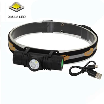 

USB Rechargeable XM-L2 LED Headlight 4-Mode Zoom Headlamp Head Torch Waterproof Working Flashlight For Camping Hiking