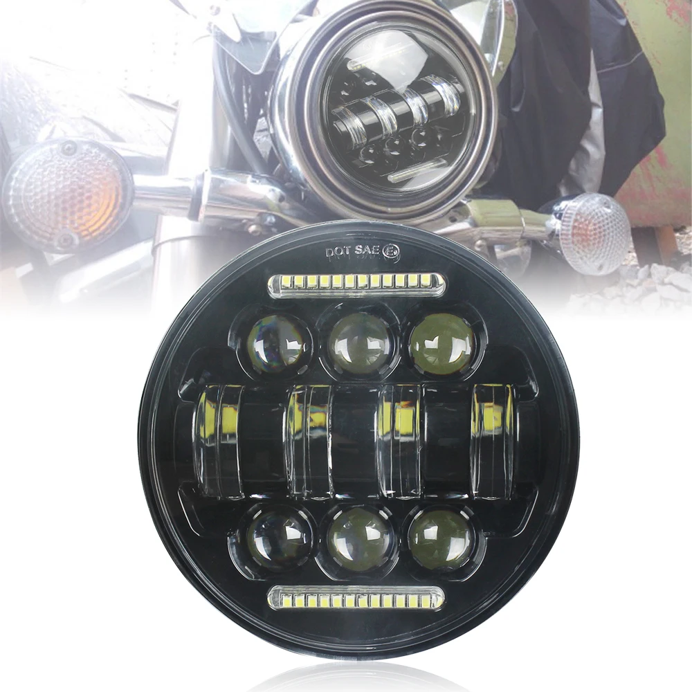 Новейшая Высокая мощность 65 Вт светодиодный фонарь для мотоцикла 5 3/" 5,75 дюймов светодиодный фонарь для Dyna Sportster softail iron