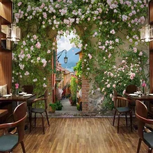 Настраиваемое настенное Paintingr Роза городского пейзажа узор росписи гостиная спальня фоне стены украшение нетканые росписи обоев 3D