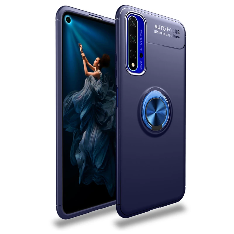 

Lenuo for Huawei Honor 20 Case Shockproof Metal Ring Holder Bracket Soft Back Cover Case for Huawei Honor 20 Pro/Honor 20s