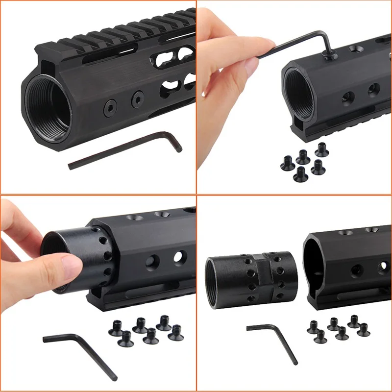 AR15 شحن تعويم Keymod Handguard Picatinny السكك الحديدية و مكافحة تخطي Handguard forTactical الصيد الادسنس جبل برميل من الفولاذ الجوز 1- 0019