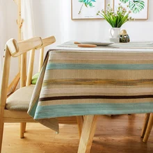 Простая полосатая скатерть Искусство Синий журнальный столик для гостиной ткань скатерть для отеля и ресторана прямоугольная