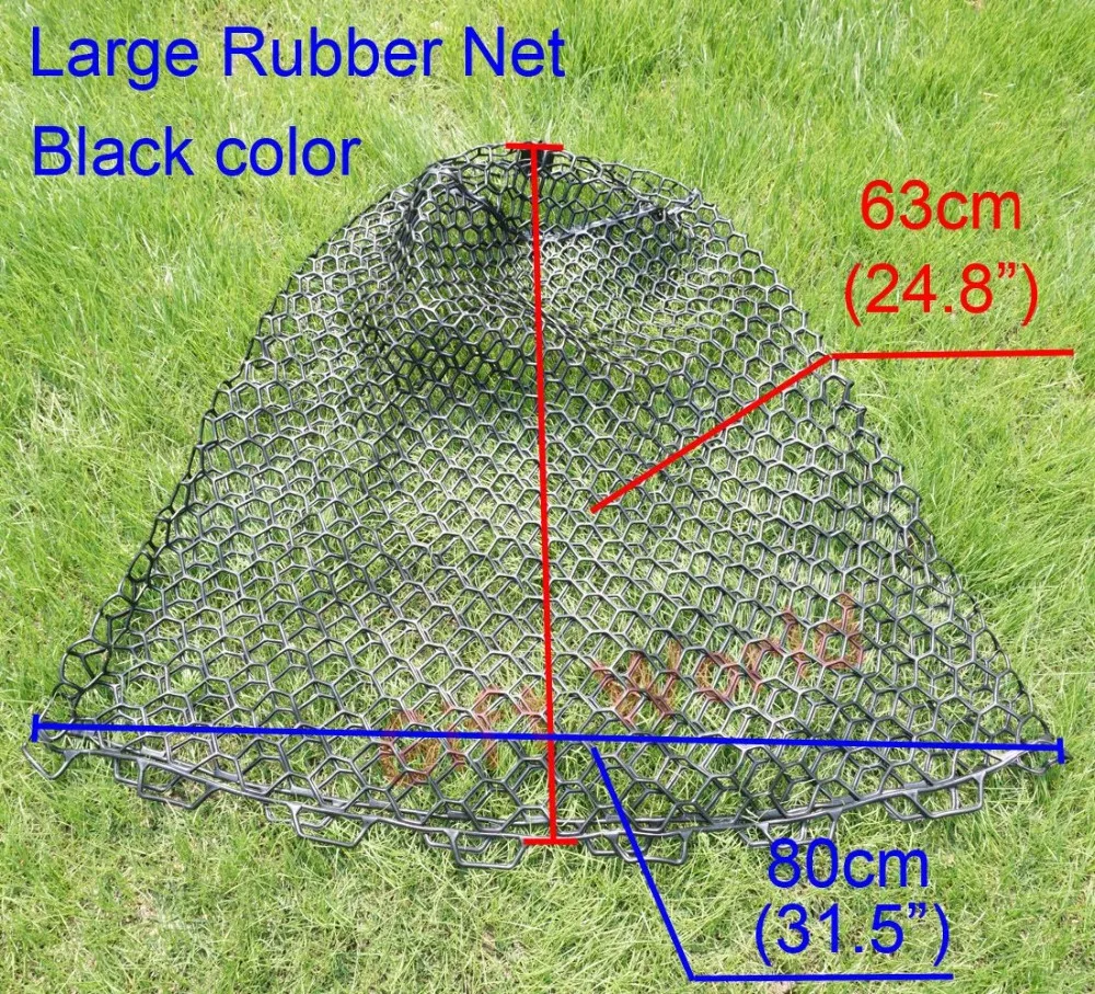 Rubber Fishing Net Replacement Clear Landing Net Dia. 21.6/55cm Depth  24.8/63cm Deep Hand Release Fly Fishing Net Large