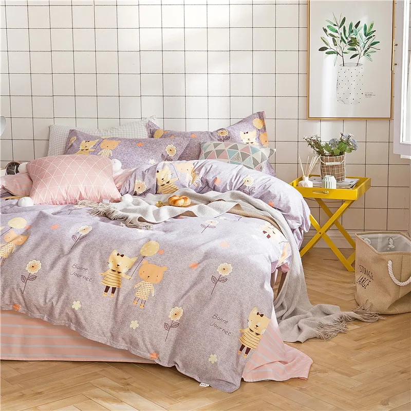 AS 1 PCS Duvet cover printing single double size quilt cover Skin Care Cotton Bedclothes 160x210cm/180x220cm/200x230cm Size 5 - Цвет: AS