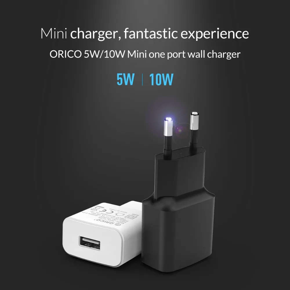 ORICO USB зарядное устройство 5V1A 5V2A портативное зарядное устройство адаптер для мобильного телефона планшета ЕС вилка