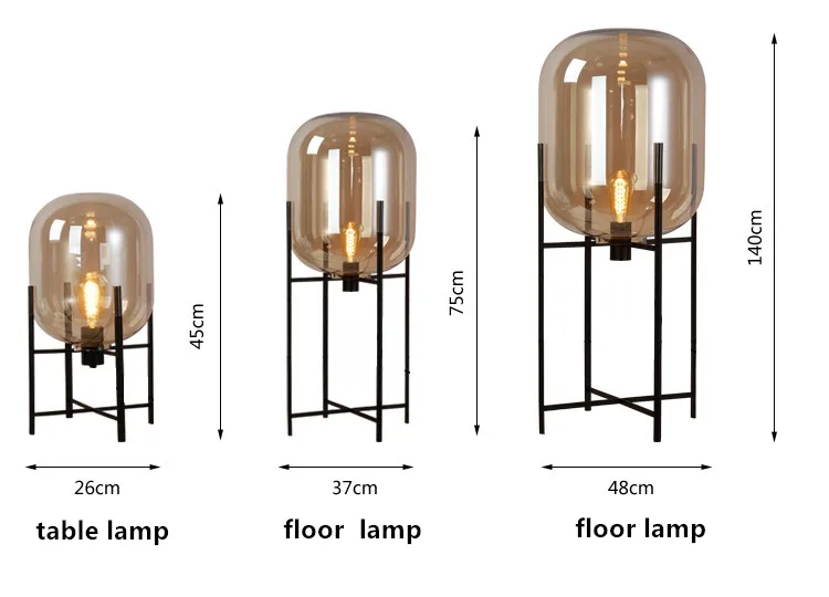 Скандинавский пост-современный простой стеклянный торшер креативные стандартные настольные лампы для гостиной спальни бара ресторана AC110-220V