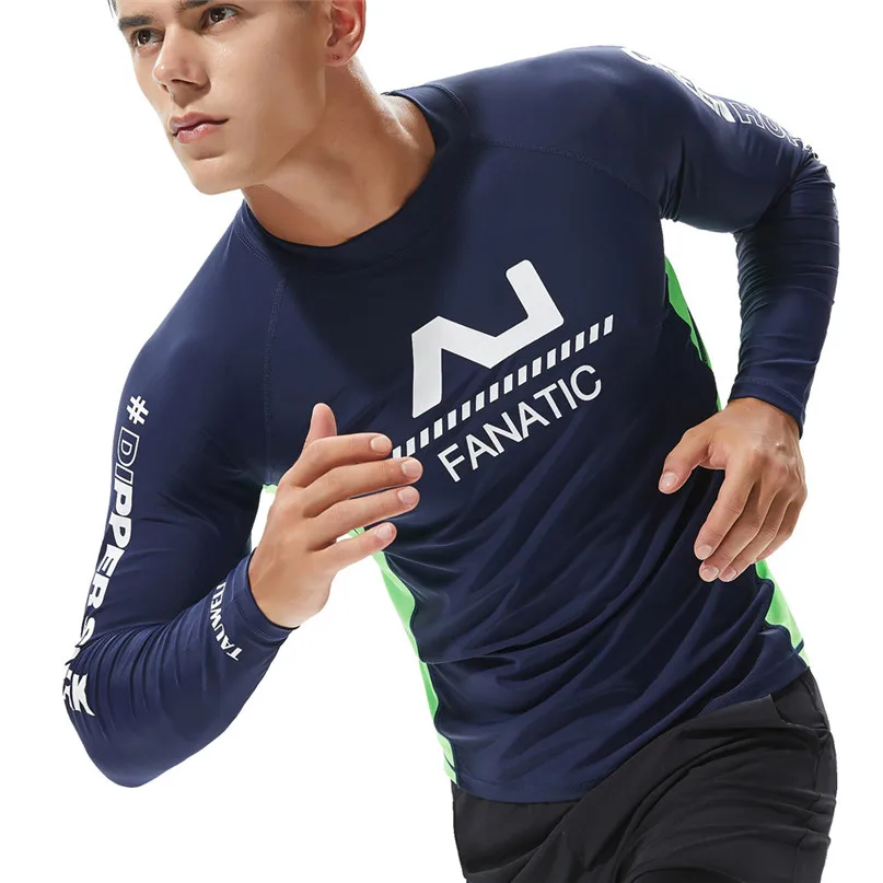 Swim Surfing Top Rash Guards Men Sport Bodybuilding Jacket Fashion Sea Surfing Suit Quick Dry Tights Top Blouse #2N27 (11)