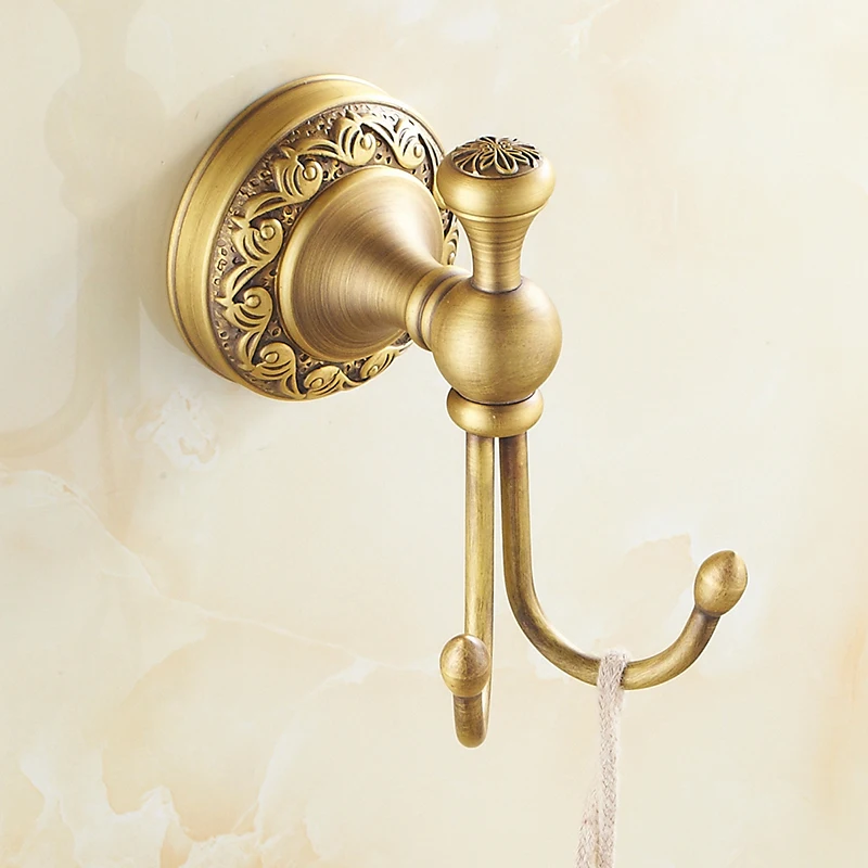 

Antique Brass Clothes Hooks Wall Mounted with towel rack clothes hook Bathroom Accessories Robe Hooks ZD930