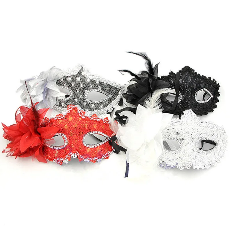 

Lace Venetian Mask Masquerade Carnival Masked Sexy Upper Half Face Mask Ball Fancy Dress Costume Black/White/Silver/Red