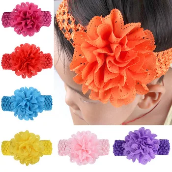 

DHL 2000pcs Baby Girls Lace Flower Hairband Headband Dress Up Head band Headscarf 0-36 months new born baby