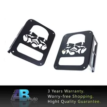 2 STÜCKE Schädel Rückleuchte Protector Wachen Abdeckung Fit Für Jeep Wrangler Jk 2007-2016 Schwarz