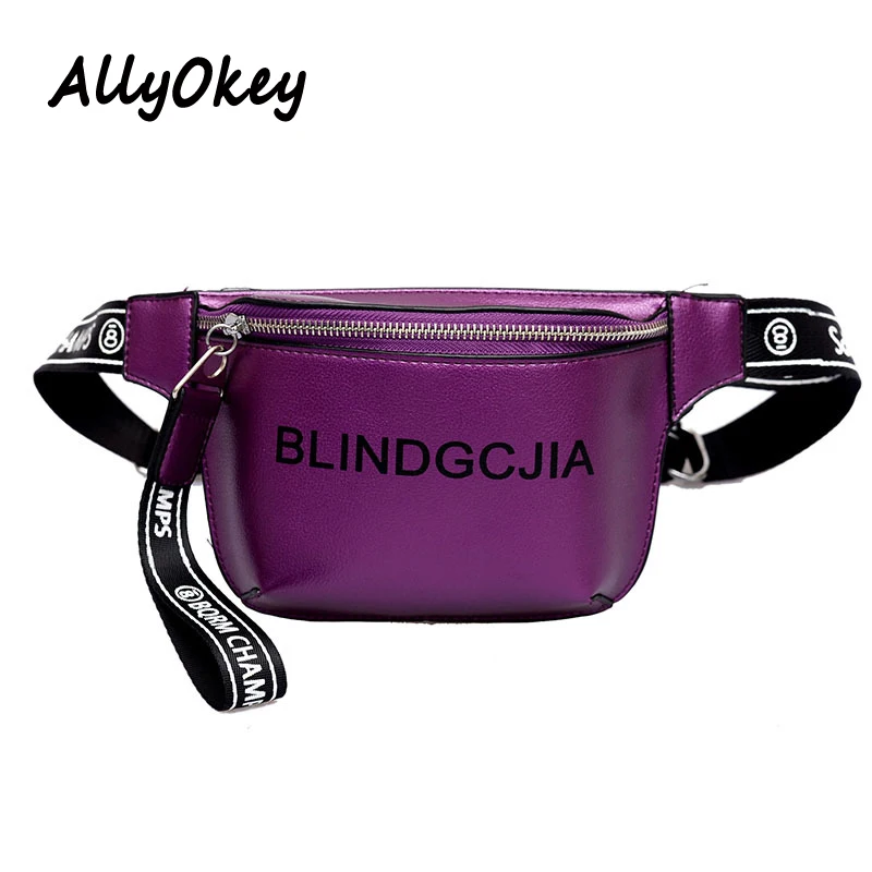 

Women's Fanny Pack Chest Bag Nerka Waist Bag Bum Bank Banane Bag Female Letter Belt Bags Girl Kidney PU Leather Heuptas N72