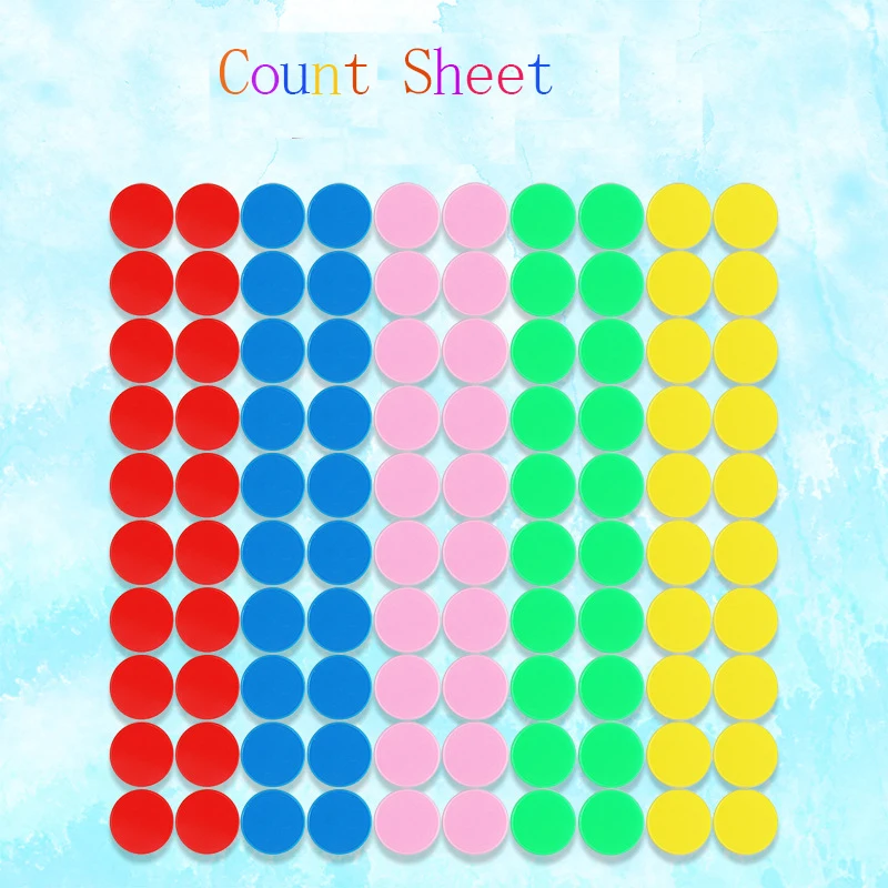 

100pcs/bag 6 Colors Count Sheet Amazing Round Sheet Tiles Baby Toys for Counting With Montessori educational Learning Aid Toys