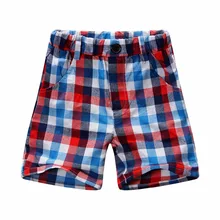 Мода малыш мальчик плед шорты с хлопком ткани 17BS01 D