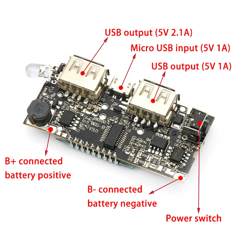 

Automatic Protection! Dual USB 5V 1A 2.1A Mobile Power Bank 18650 Lithium Battery Charger Board Digital LCD Charging Module
