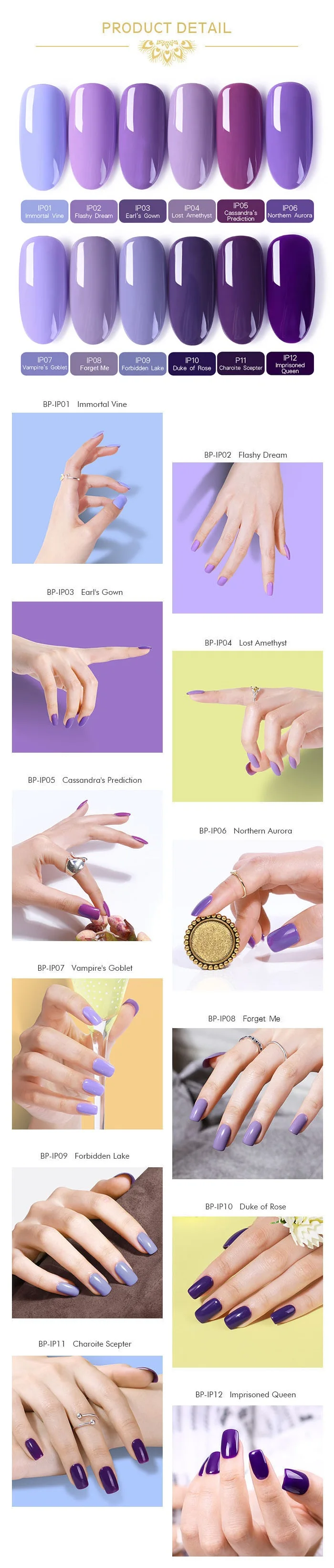 BORN PRETTY 6 мл Ирис серия Гель-лак для ногтей фиолетовый замачиваемый УФ светодиодный Гель-лак для ногтей чистый цветной гель для ногтей лак