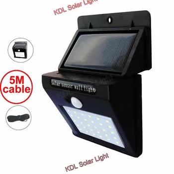 

500lm Led Solar Light Outdoor Waterproof Lighting For Garden Wall 30 leds 3Modes split mount Lamp deck door security patio