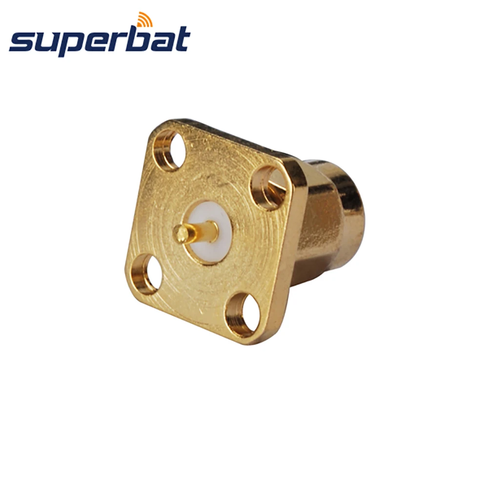 

Superbat SMA 4 Holes Panel Mount Plug Male Solder Post Terminal RF Coaxial Connector Straight for Base Stations,Antennas etc