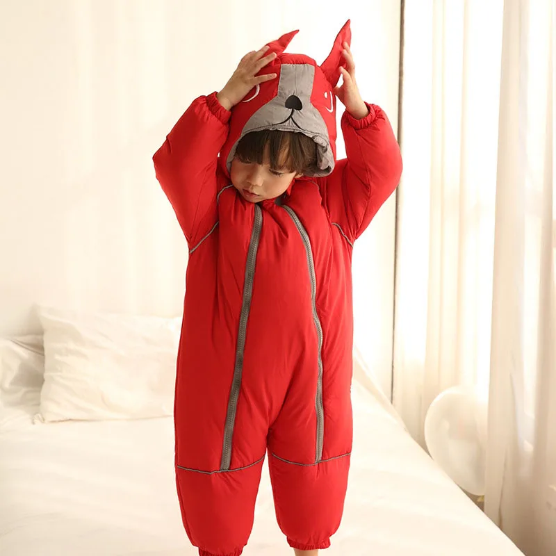 

3d dog romper baby children Body suits infant winter boy girl toddler kids thicken jump suit onesie 12 24 36 months 1 2 3 4year
