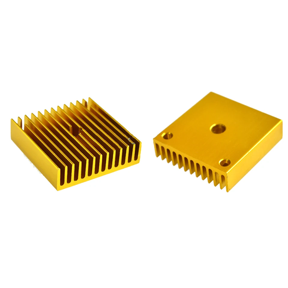 

Gold Heat Sink Part For MK7 MK8 Cooling Fan 3D Printers Part 40*40*11mm Aluminum Alloy Fins Golden Heatsink Heated