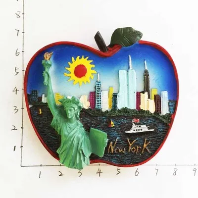 3D Статуя Свободы Нью-Йорк Лас-Вегаса Гавайи США магниты на холодильник Канада Бразилия магнит на холодильник Кухня наклейка сувенир - Цвет: Зеленый