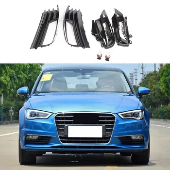 

Chrome Front Left Right Bumper Lower LED Halogen Fog Light Lamp Grilles Cover For AUDI A3 2015-2016 Sedan Not Fit S3 RS3 S-Line