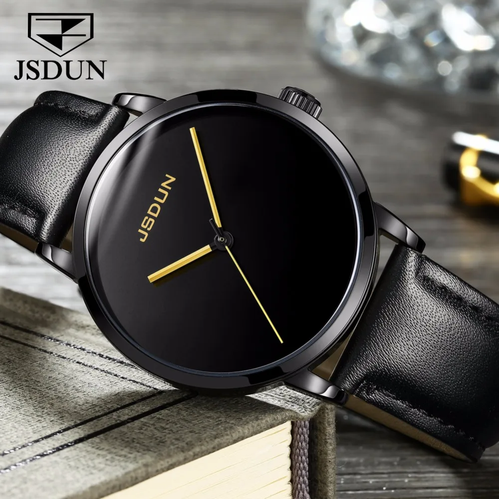 

JSDUN 2018 New Watch Men Japan High quality Mechanical Watch Luxury Brand Leather sapphire waterproof Watches Relogio Masculino