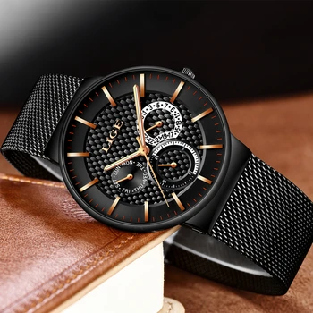 

2018LIGE Mens Watches Top Luxury Brand Quartz Watch Men Ultra Thin Full Steel Mesh Belt Sport Waterproof Clock Relogio Masculino