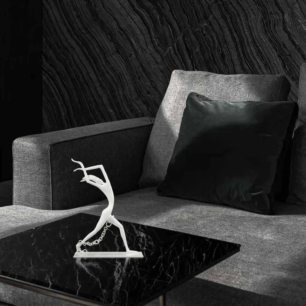

3D Printed Sculpture Bounded Person with Chain Abstract Sculpture Statue Human Figurine Office Home Decor Photosensitive Resin