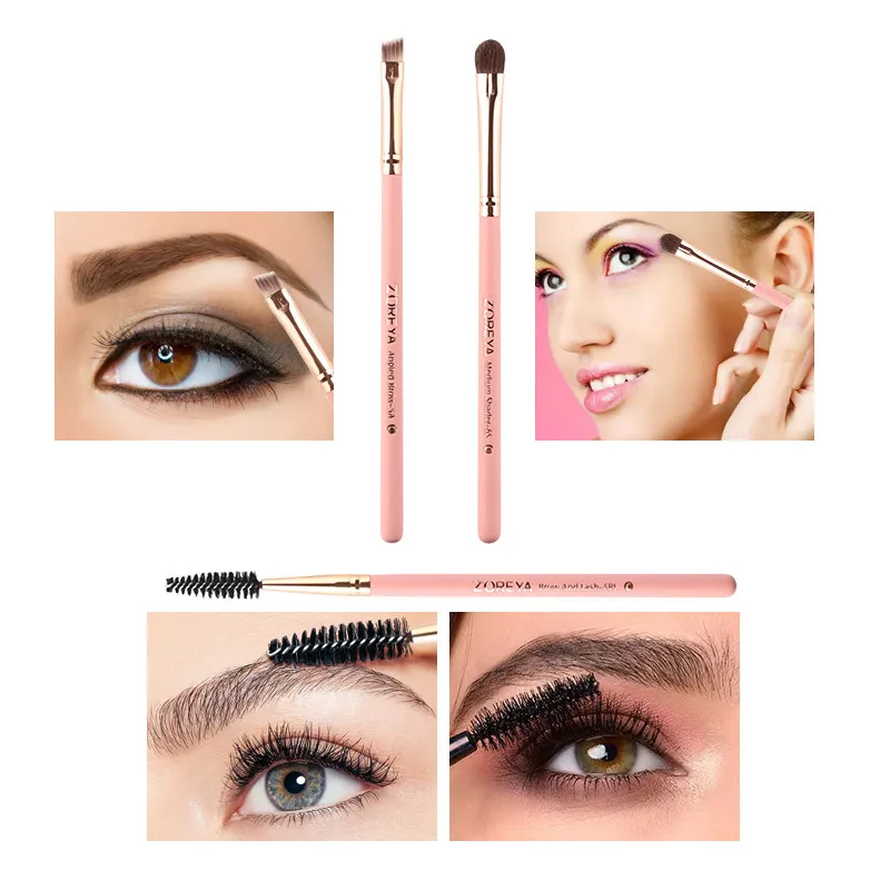 

ZOREYA 3pc Eye Makeup Brush Eyebrow Brush Eye Shadow Brush Beginner Portable Man-made Fiber Beauty Brush Makeup Set