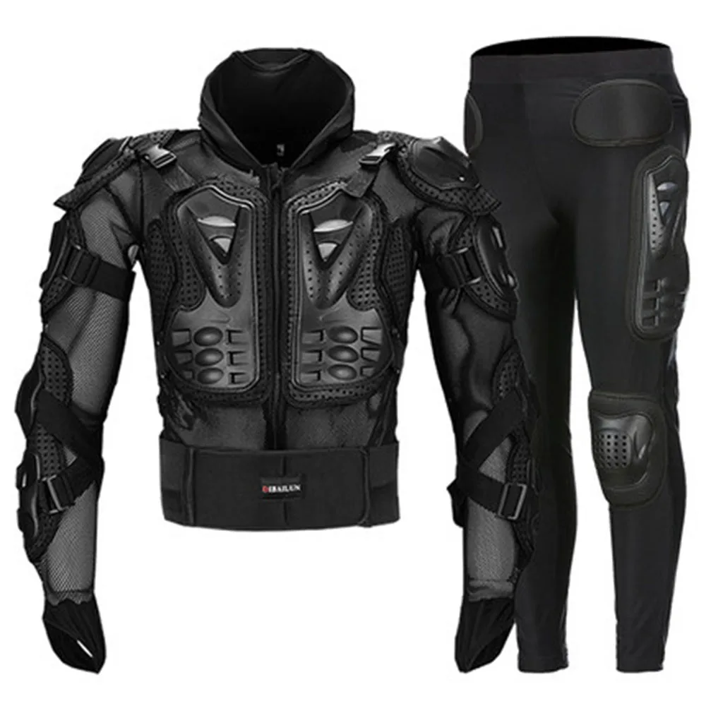 Новинка, мотоциклетная куртка для мужчин, полный корпус, мотоциклетная броня для мотокросса, гоночная Защитная Экипировка, мотоциклетная защита, размер S-5XL - Цвет: Black Suit
