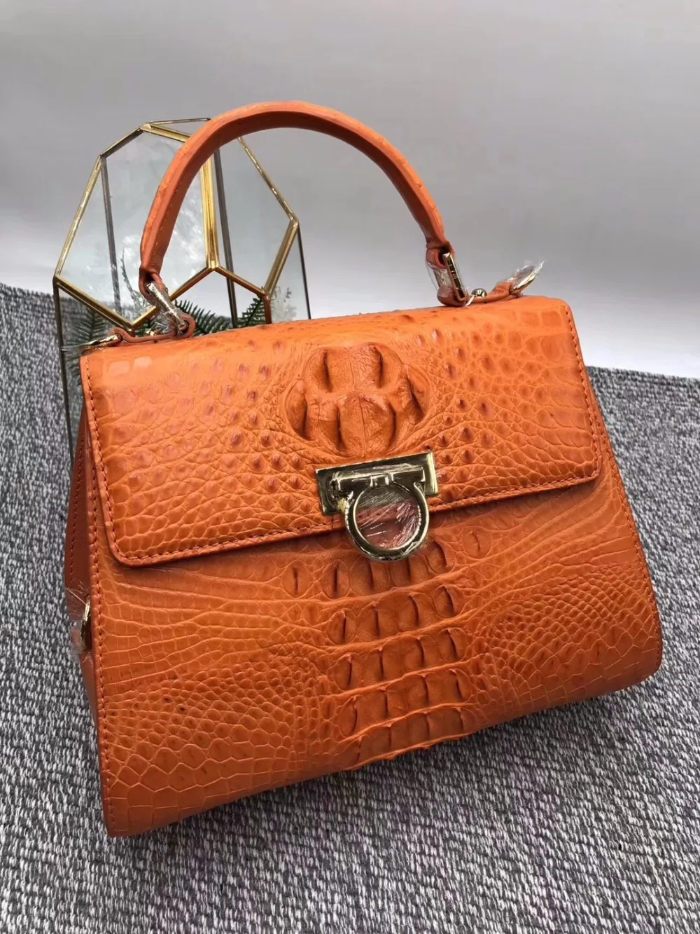 Medium Exotische Metall Frauen Geldbörse Handtasche Designer Hardware Mode Krokodil Weibliche Grün Alligator Dunkle Leder Haut Echtes fCwpng6q