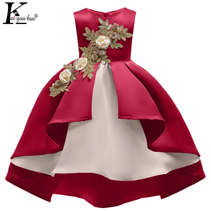 

2019 Christmas Girls Dress Fashion Princess Dress New Summer Kids Dresses For Girls Embroidery Toddler Wedding Dresses Vestidos