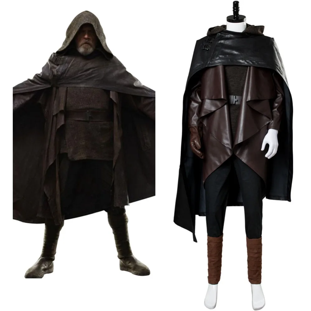 

High quality Star Wars 8 The Last Jedi Cosplay Costume Luke Skywalker Cosplay Black Full Set Costume Halloween Carnival Full Set