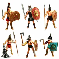 [Топ] 6 шт./лот средневековый Рим Империя Арена Гладиатор солдаты бойцы фигурки боевой Броня солдат подарочные модельные игрушки