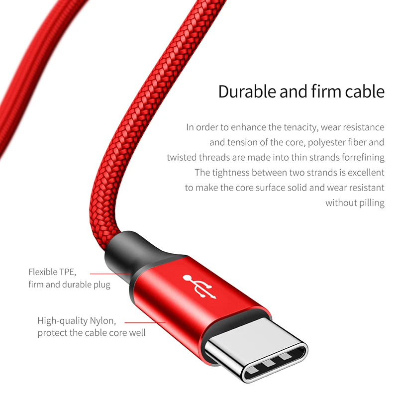 Baseus 2 в 1 Micro usb type C кабель для samsung Xiaomi мульти быстрое зарядное устройство кабель 3 в 1 Microusb кабель для мобильного телефона для iPhone