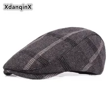 Зимняя мужская шляпа, Ретро хлопковые береты для женщин, унисекс, регулируемый размер, толстые теплые повседневные Молодежные женские шапки, мужские шапки Bone DAD