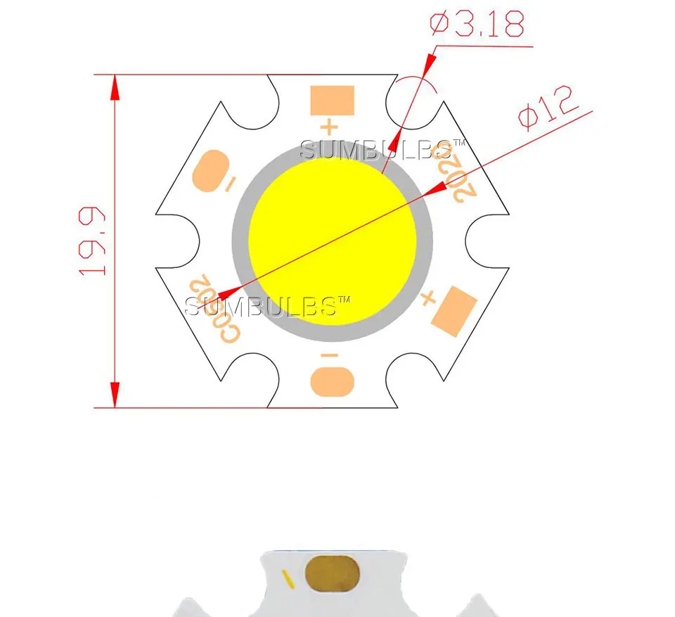 3w 5w 7w LED chip on board cob light source spotlight downlight bulb (1)