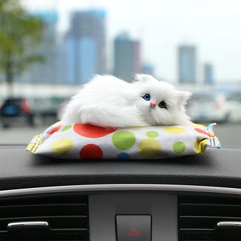 

Car Ornaments Decoration Cat Bamboo Charcoal Air Purifier Lovely Plush Kittens Automotive Dashboard Toys Cute Car Accessories