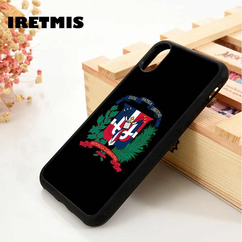 

Iretmis 5 5S SE 6 6S Soft TPU Silicone Rubber phone case cover for iPhone 7 8 plus X Xs Max XR Dominican Republic Coat Of Arms