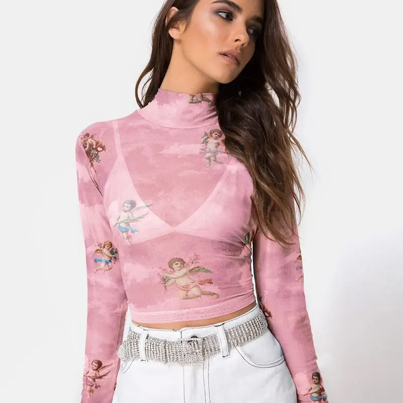 HTB12c3fjTZmx1VjSZFGq6yx2XXa5 - See-through Sheer Mesh Fishnet T-Shirt